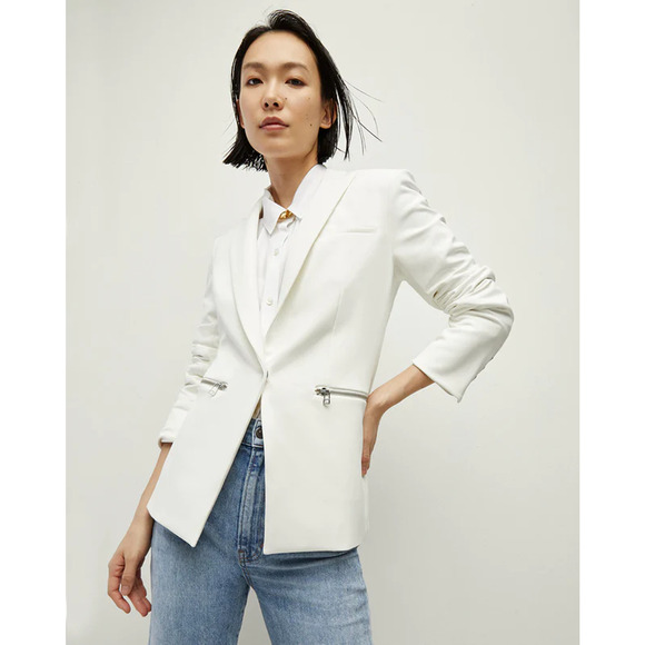 Veronica Beard Iconic Scuba Dickey Jacket Blazer White Size 8 - Picture 2 of 16